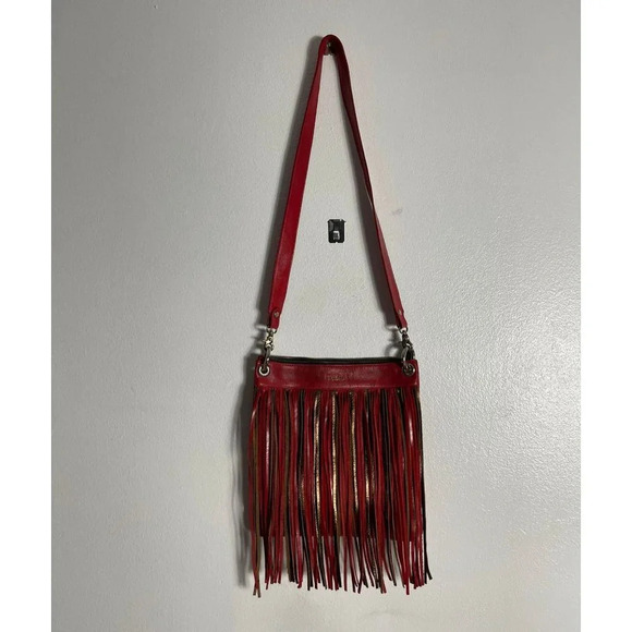 Leblu Boho Style Womens Leather Suede Shoulder Crossbody Bag Red - Picture 13 of 13